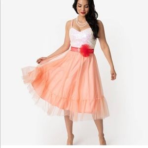 Unique Vintage X Barbie Peaches N’ Cream Dress